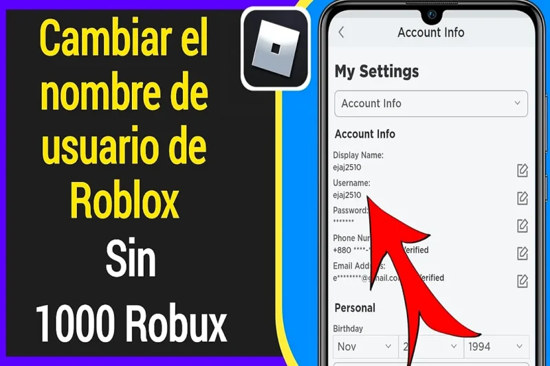 Cómo cambiar el nombre de usuario y el nombre para mostrar en Roblox